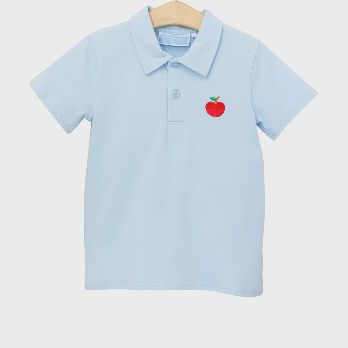 CHILDRENS BLUE APPLE POLO