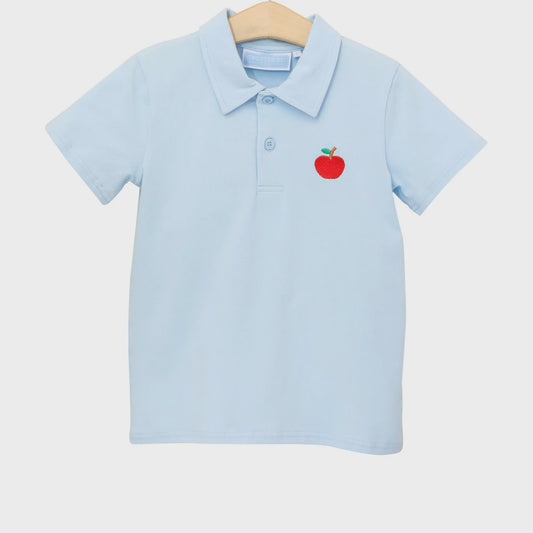 CHILDRENS BLUE APPLE POLO