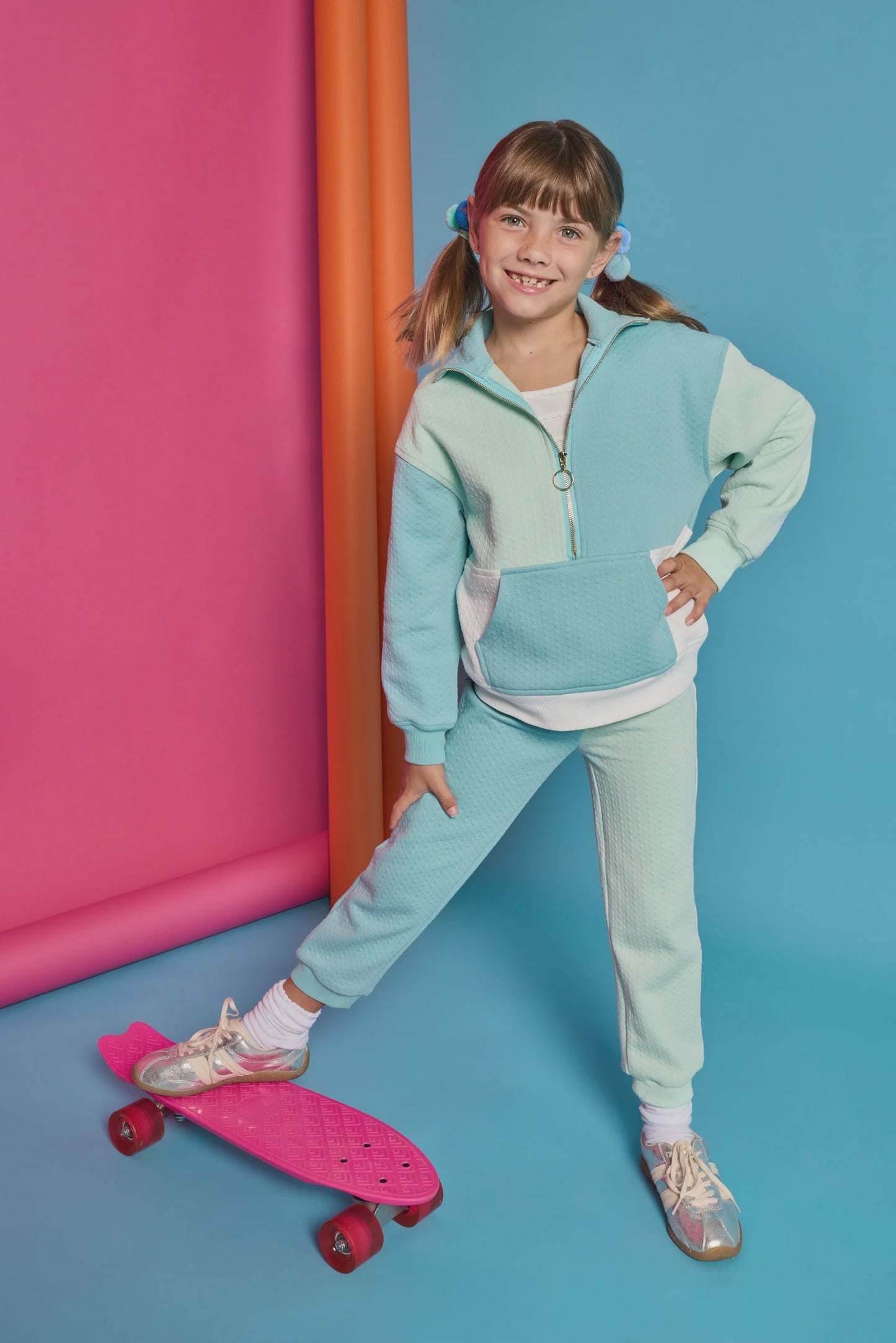 CHILDRENS BLUE & MINT JOGGER