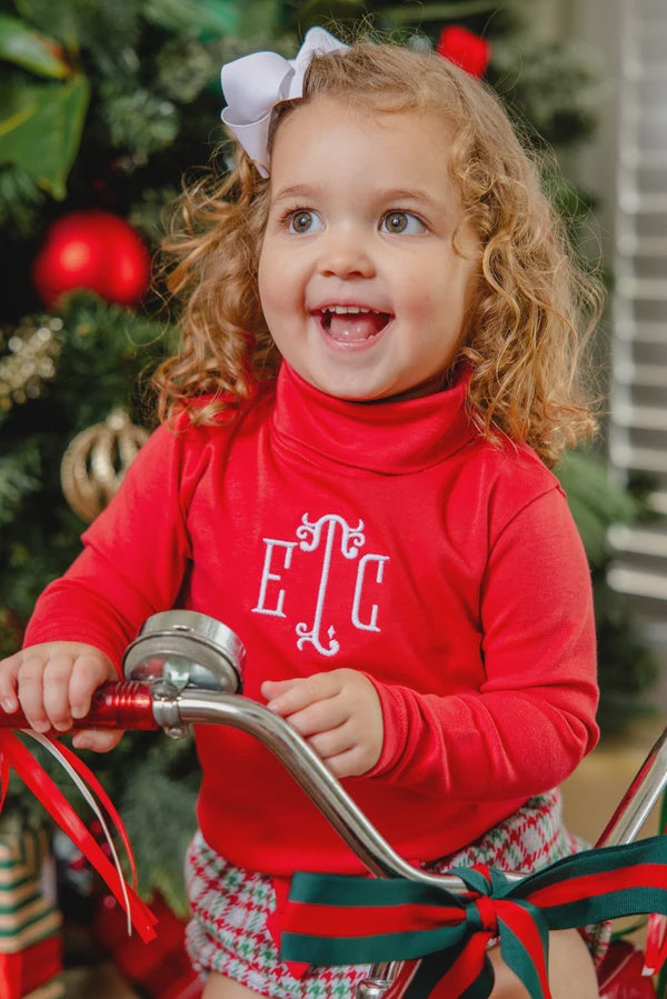 CHILDRENS RED TATUM TURTLENECK ONESIE