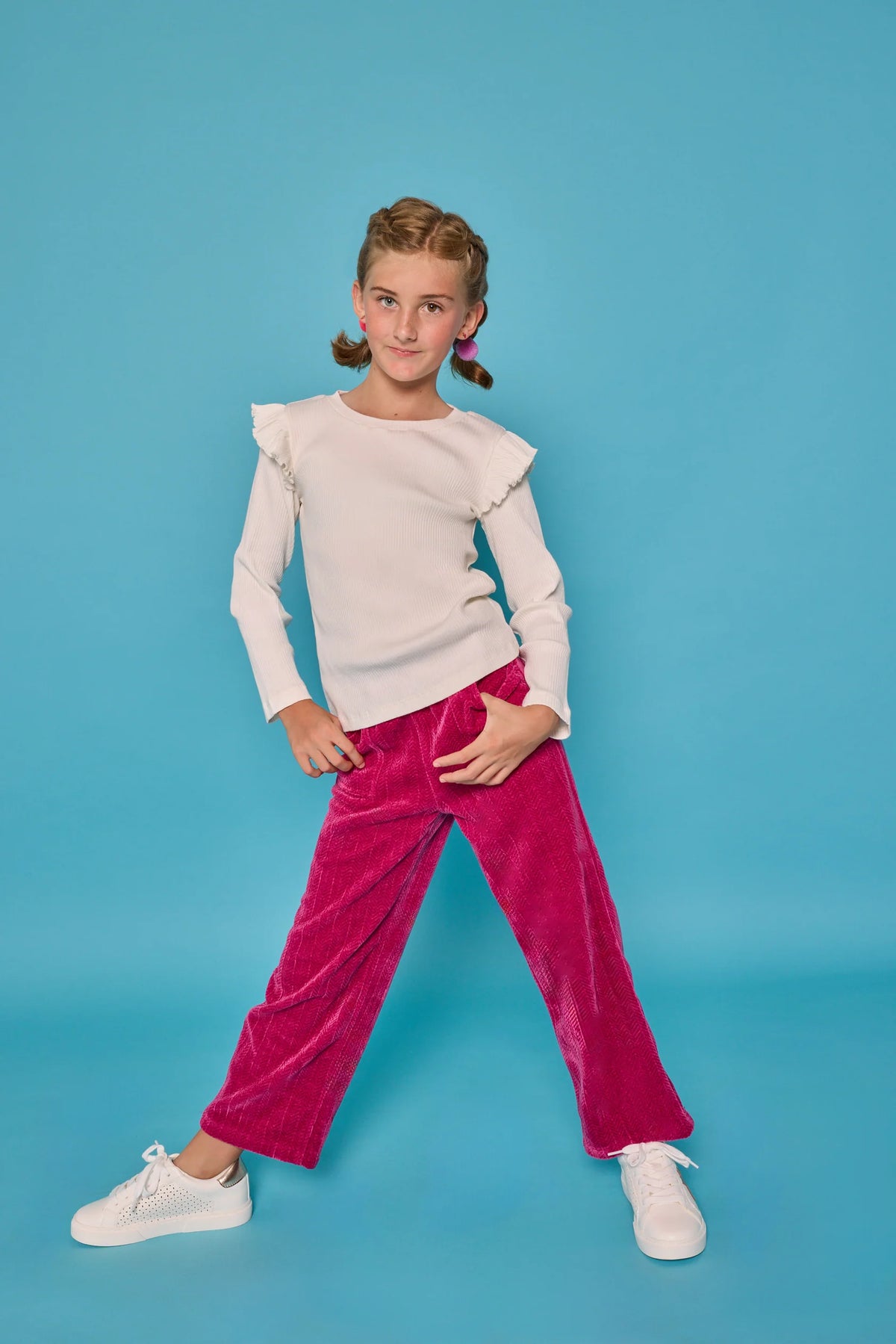 CHILDRENS SADIE LS TEE IN IVORY