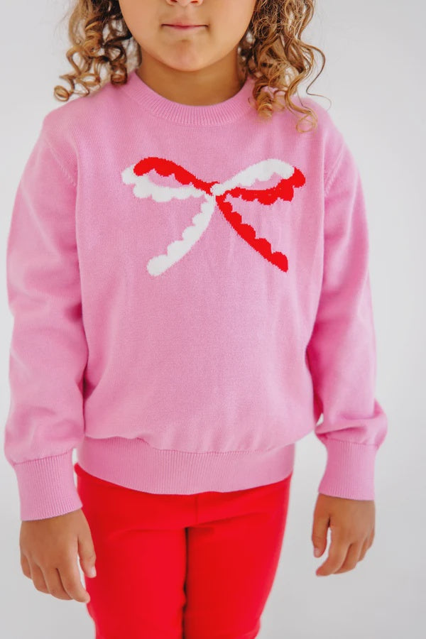 CHILDRENS BOW ISABELLE INTARSIA SWEATER