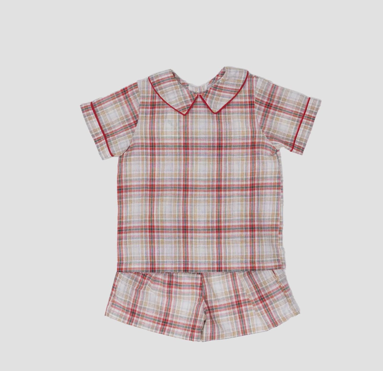 Childrens Festive Plaid Short Set