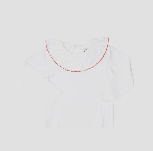 Childrens Ruffle Moonstitch Collar Shirt