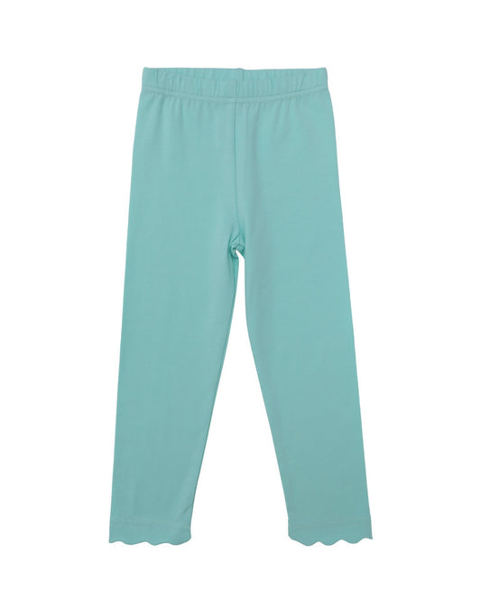 CHILDRENS MINT SCALLOP LEGGINGS
