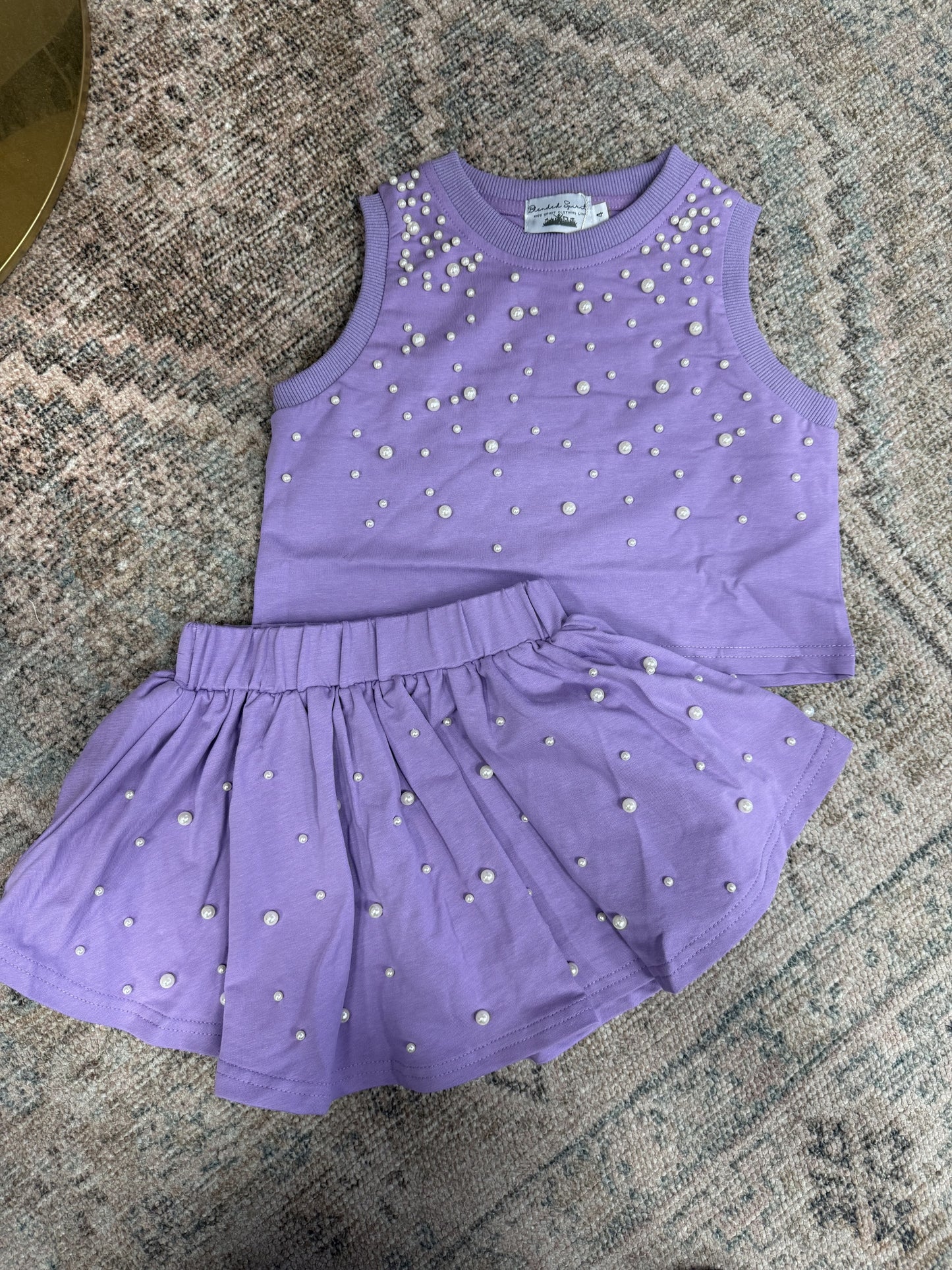 CHILDRENS PURPLE PEARL SET