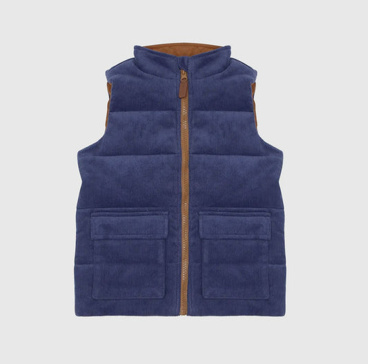 Childrens Joey Corduroy Vest in Indigo