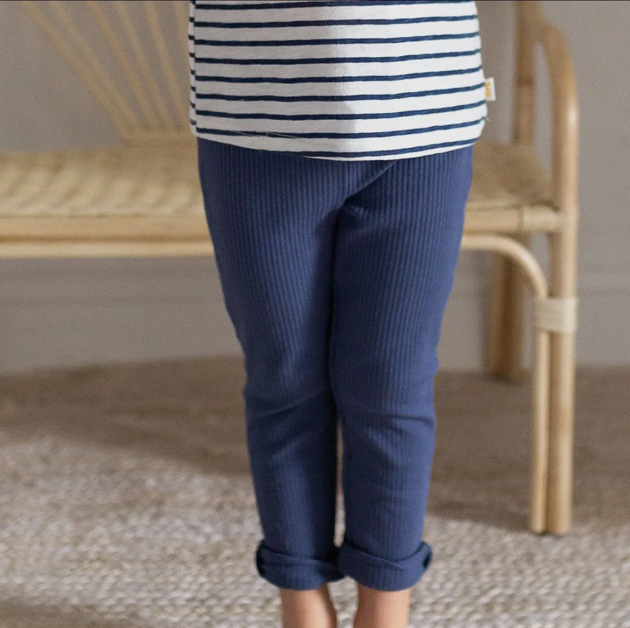 Childrens Teagan Ribbed Legging in Navy