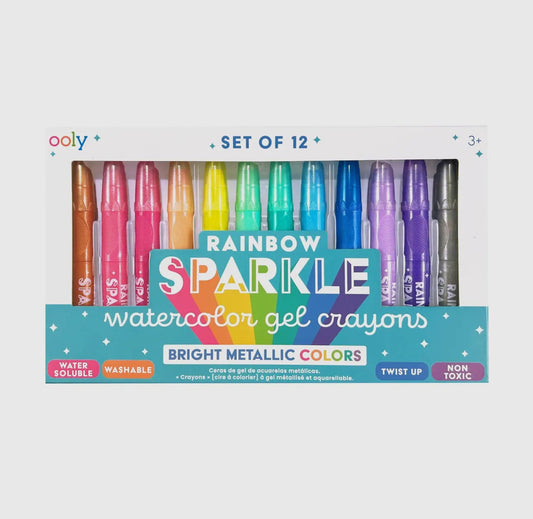 Childrens Rainbow Sparkle Gel Crayons