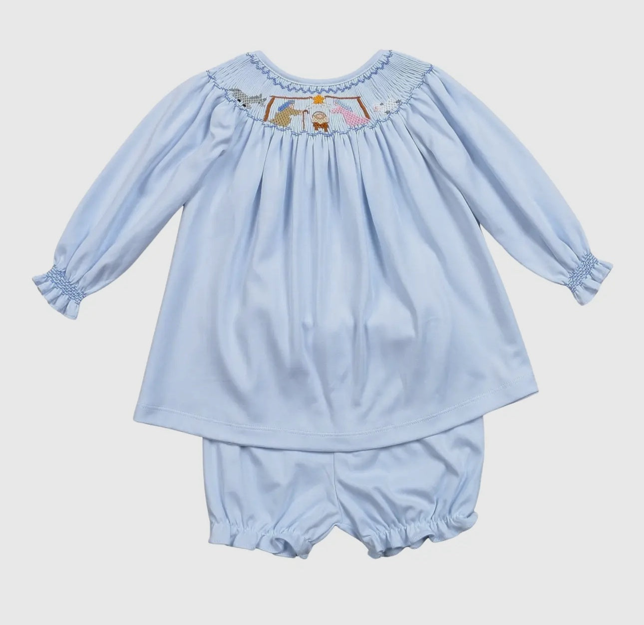 Childrens Nativity Smocked Bloomer Set