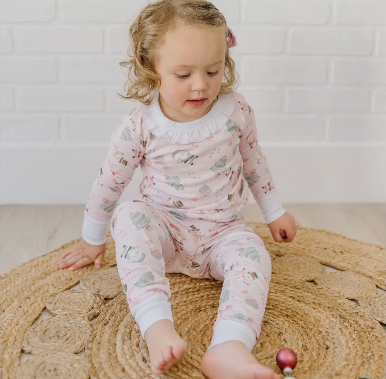 Childrens Sweet Little Christmas Ruffle PJ