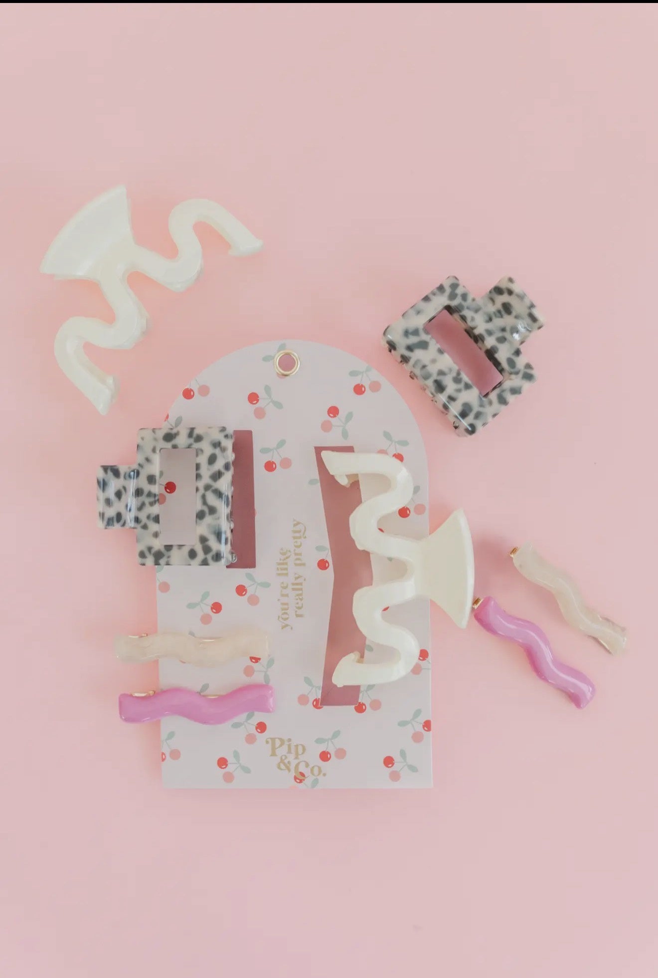 Childrens Pink & Leopard Hair Clip Set