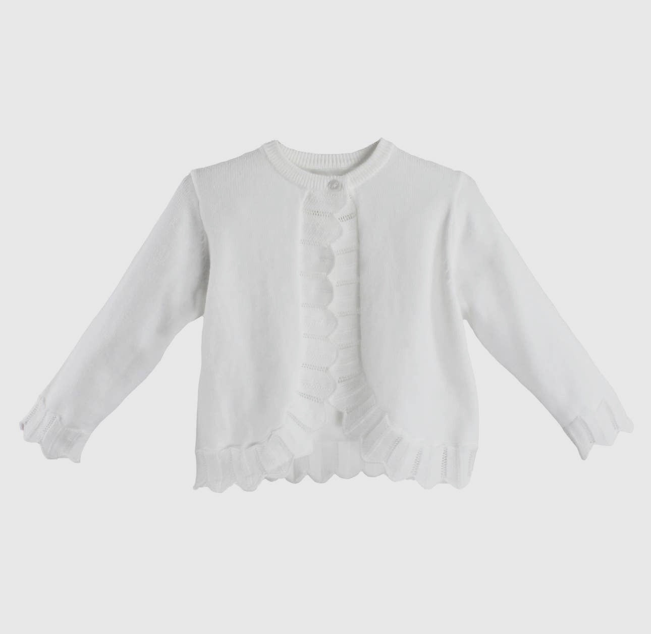 Childrens White Pointelle Sweater