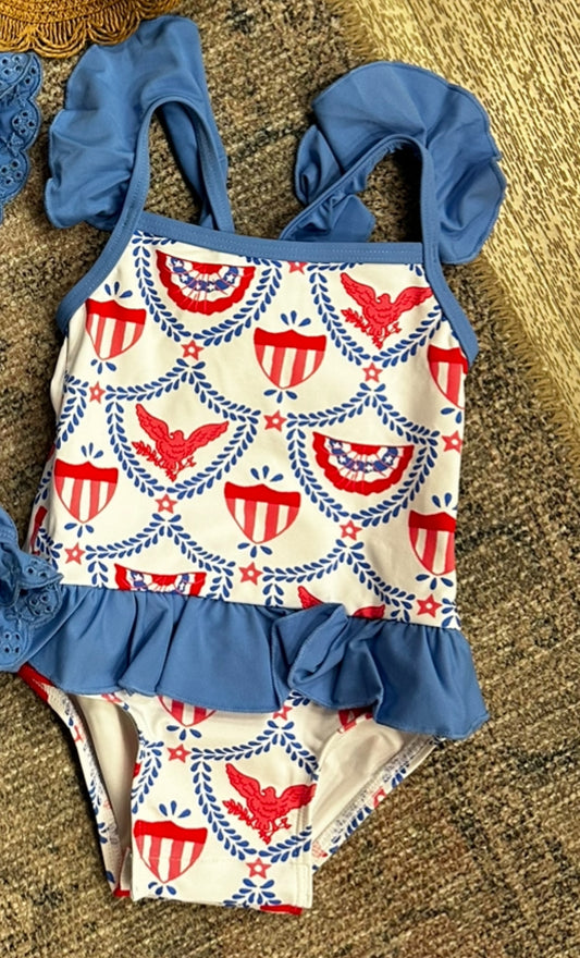 Childrens St Lucia Patriotic Swimsuit