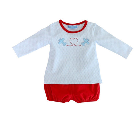 Childrens Valentines Airplane Diaper Set