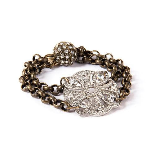 WOMENS RHINESTONE BUCKLE BRACELET