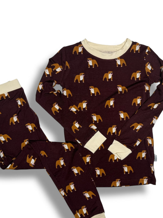 CHILDRENS BULLDOG BAMBOO PJ SET