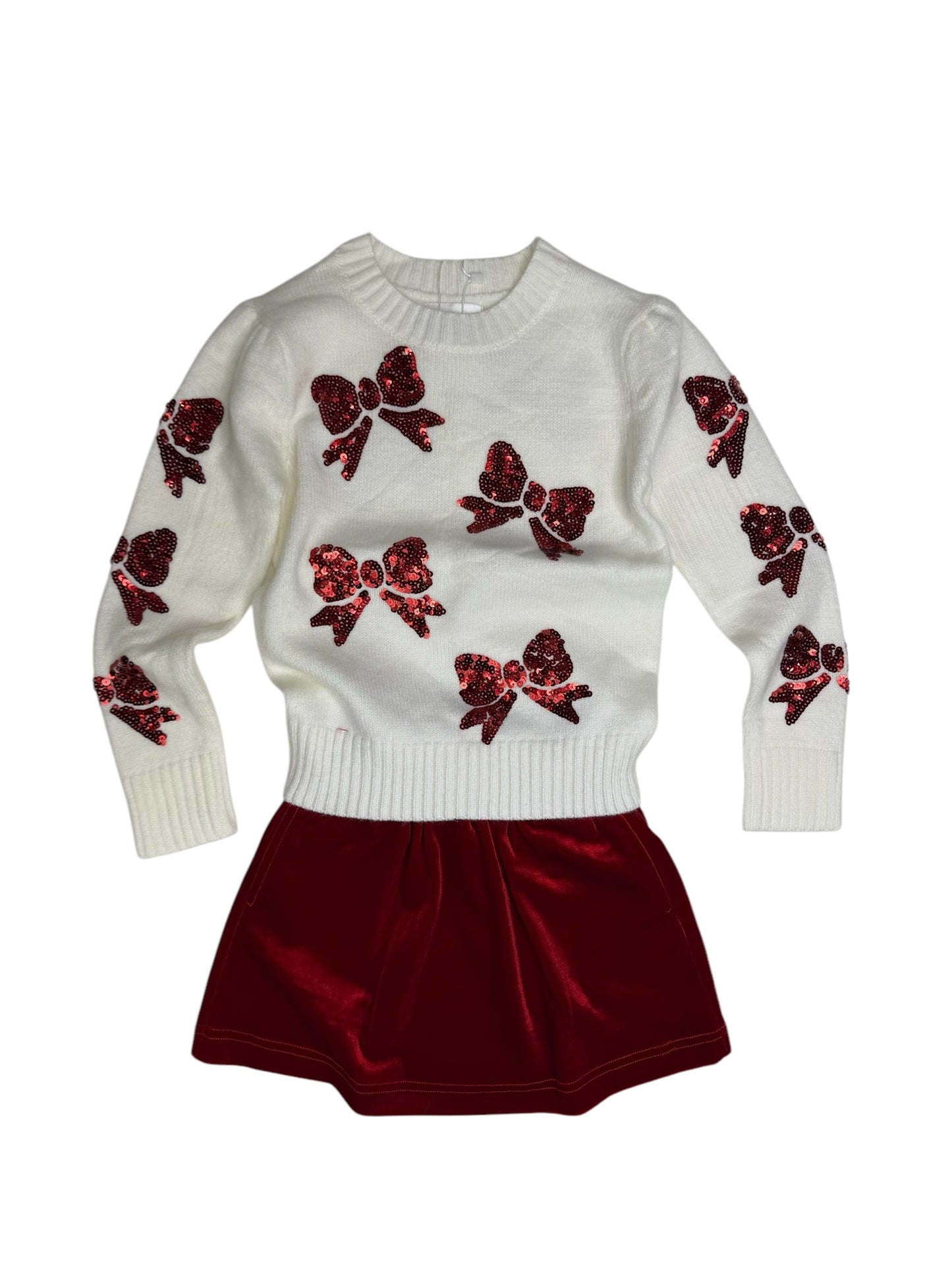 Childrens Red Velvet Skirt