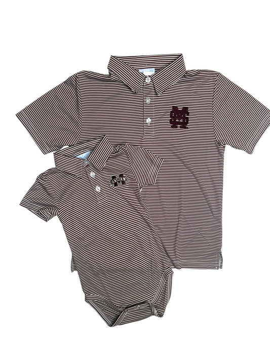 CHILDRENS MAROON MSU ONESIE