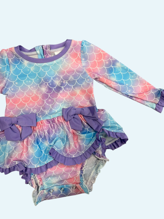 CHILDRENS MERMAID PEPLUM SWIMSUIT