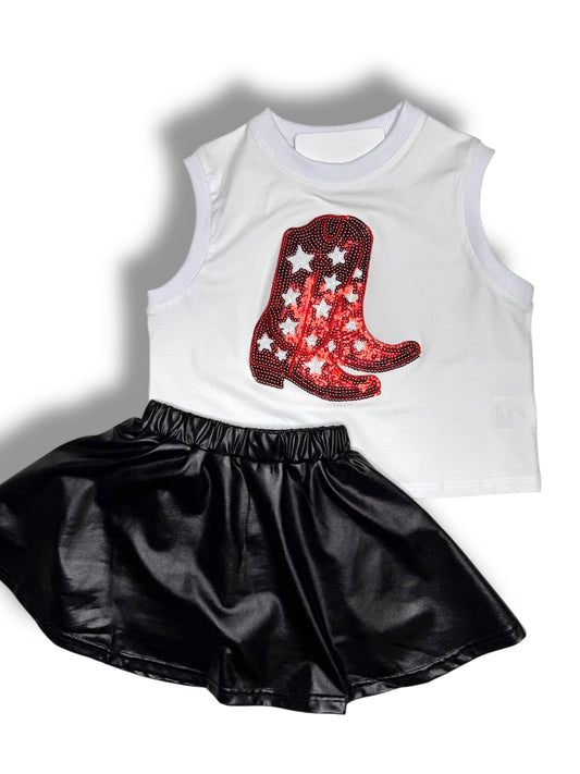 CHILDRENS METALLIC GAMEDAY SKORT
