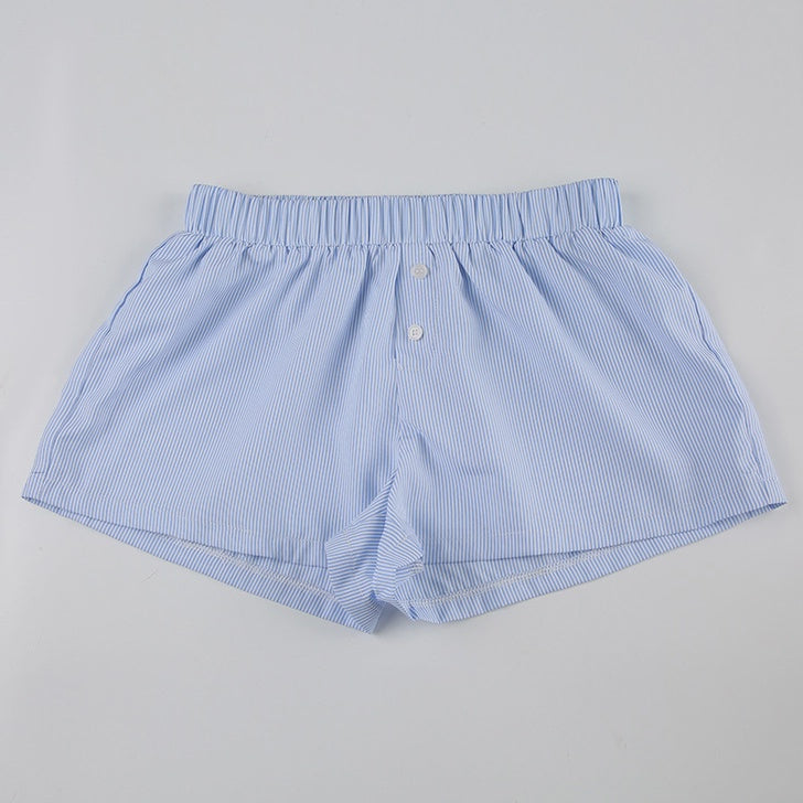 WOMENS STRIPED PULL ON SHORTS IN BLUE