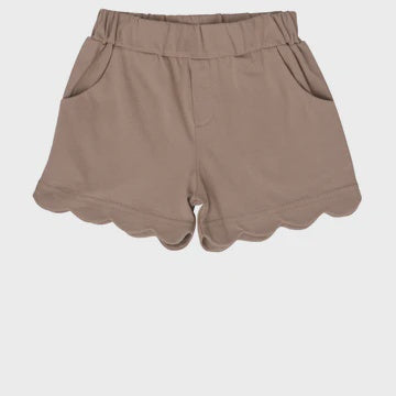 Childrens Khaki Scalloped Shorts