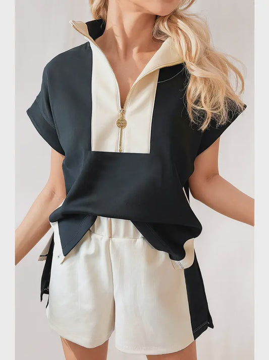 WOMENS CONTRAST SHORT SET