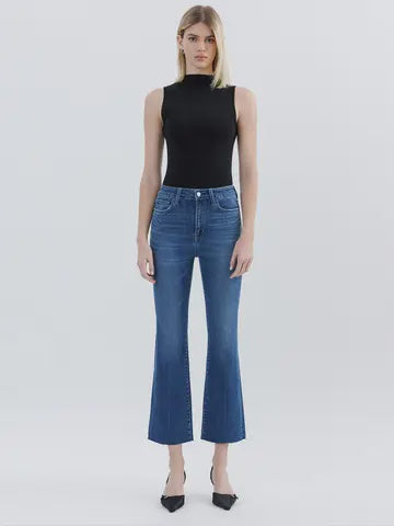 WOMENS HIGH RISE FLARE JEAN IN IXORA