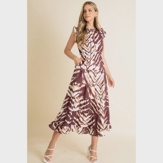 WOMENS ABSTRACT MAXI DRESS