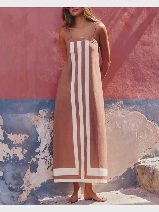 WOMENS COLORBLOCK  RESORT DRESS