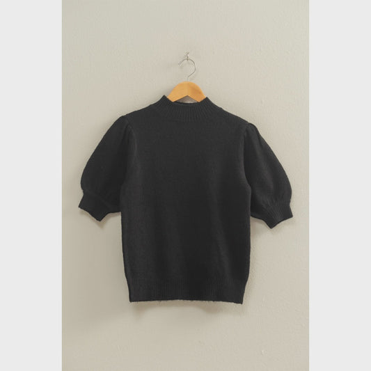 WOMENS PUFFSLEEVE SWEATER IN BLACK