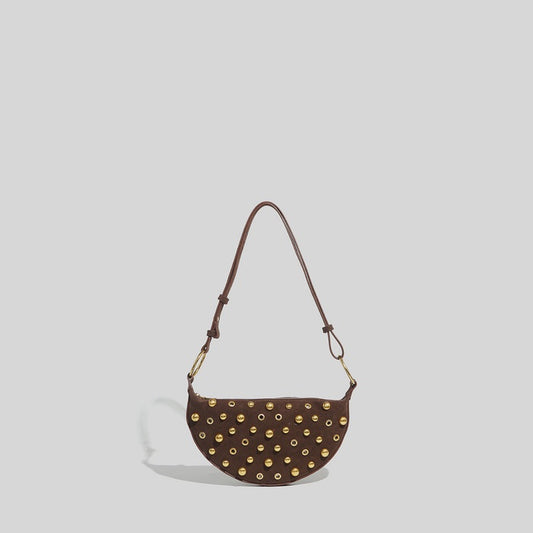 WOMENS STUDDED SHOULDER BAG