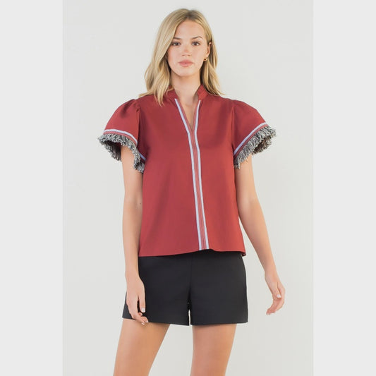 WOMENS FRINGE DETAIL TOP