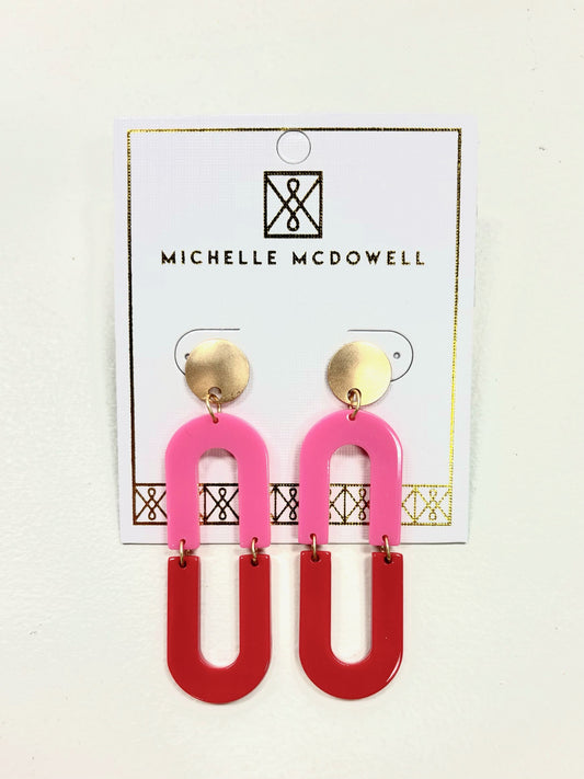 COLOR POP EARRINGS WITH BRASS DETAIL