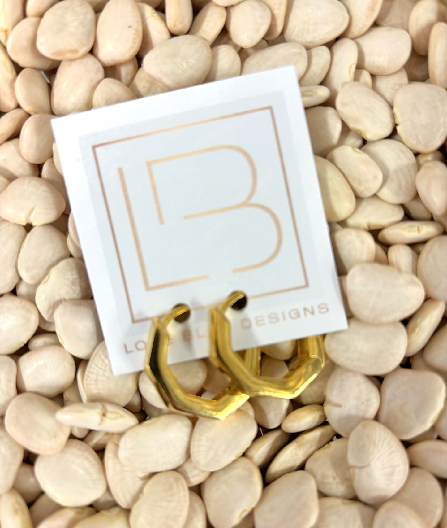 WOMENS HEX HOOPS IN GOLD BY LOVE BLUE DESIGNS